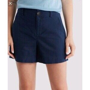 VINCE High Waisted Shorts 4" Hemp Cotton Coastal Casual Navy Blue Women’s Size 2